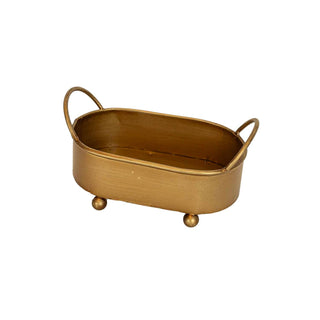 Faye Boho Rounded Brass Mini Planter With Ball Feet Metal