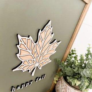 Happy Fall Leaf Sign
