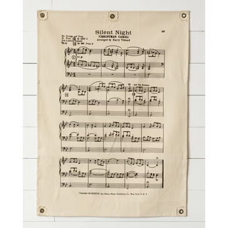 Silent Night Hymn Canvas Wall Hanging
