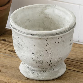 Cement Urn with Distress