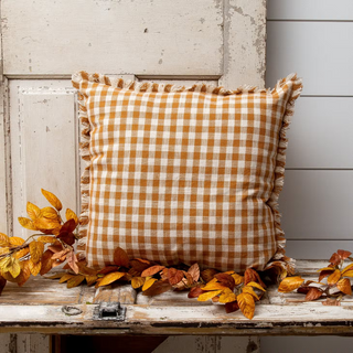 Pillow - Rust and Cream Check