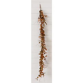 Garland - Rust and Tan Fall Leaves, Twig Accents