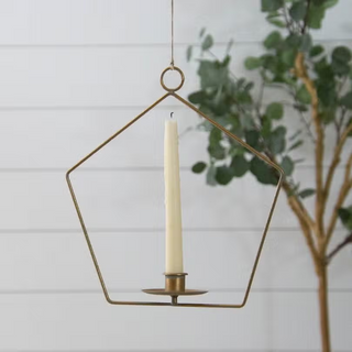 Hanging Geometric Brass Taper Holder