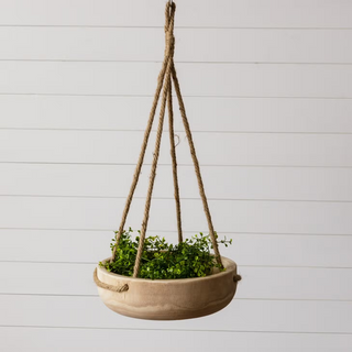 Round Paulownia Hanging Bowl Planter