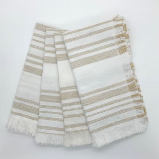 Variegated Stripe Fringe Napkin - Set of 4