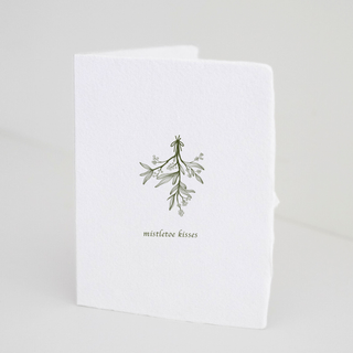 "Mistletoe Kisses" Christmas Holiday Folded Greeting Card