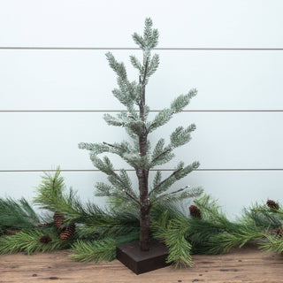 Led Green Frosted Tree with Lights, Sm