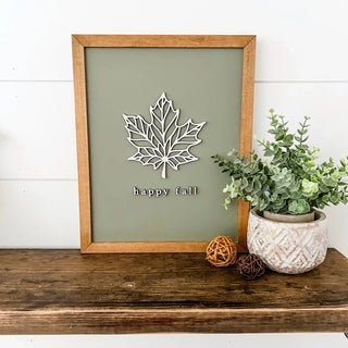 Happy Fall Leaf Sign