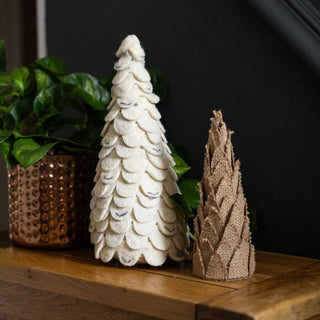 Freestanding Medium White Felt Christmas Tree