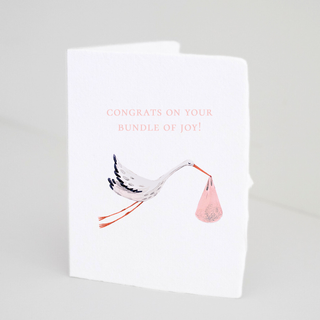 "Bundle of Joy" Baby Girl Folded Greeting Card